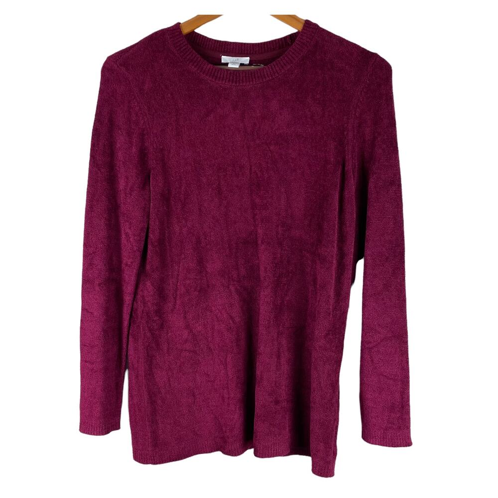 J. Jill NWT Bordeaux Long Sleeve Sweater Size Small Petite Super Soft Cozy Rib